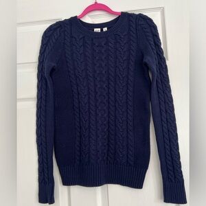 GAP Cable Knit Crewneck Sweater 100% Cotton - Navy